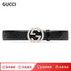 古馳（GUCCI）腰帶真皮男士經(jīng)典款大logo板扣式皮帶輕奢商務(wù)休閑潮流 黑色牛皮 90  適合125-145斤