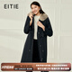 愛特愛（EITIE） 長款保暖派克服女大衣兔毛里連帽顯瘦冬季新款時尚氣外套6893514 深藍31 M 160