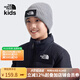 THE NORTH FACE北面童裝 Logo Box男女兒童運動(dòng)帽毛線(xiàn)帽保暖帽子|7WGC 92O/灰色 帽圍 40.6cm（推薦4-8歲的寶貝）