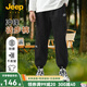 Jeep兒童工裝褲男童褲子2025夏季新款中大童戶(hù)外寬松休閑運動(dòng)束腳長(cháng)褲 黑色（1277） 160 【推薦身高150-165cm】