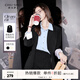 秋水伊人黑色西裝外套女2025秋裝新款小個(gè)子休閑高級女士西服正裝 黑色 M