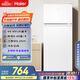 海爾（Haier）123升小冰箱冰箱雙開(kāi)門(mén)二級能效節能省電黑金凈化保鮮租房家用冰箱宿舍迷你BCD-123GHTMZ0WV
