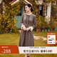 固執（OBSTINATE）【特價(jià)】秋季新款學(xué)院風(fēng)立領(lǐng)長(cháng)袖碎花中長(cháng)連衣裙94333LQ08449 深卡其 M