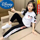 迪士尼（Disney）女童套裝 中學(xué)生夏裝兩件套短袖九分褲夏季6-15歲小女孩休閑衣服9 白色 套裝(上衣+褲子) 130 建議身高120-130厘米