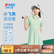 特步（XTEP）兒童童裝女童高彈下擺收褶設(shè)計(jì)冰感連衣裙 繡荷綠 160