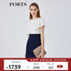 PORTS寶姿女裝春夏新品時(shí)尚Two-in-one疊片裝飾連衣裙LM8D198KWB008 丈青 M (6)
