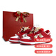 耐克（NIKE）定制Dunk婚鞋秀禾國風(fēng)中式婚禮吉祥喜慶浪漫可拆卸舒適百搭耐磨低 紅白 37.5