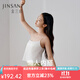 金三塔真絲吊帶桑蠶絲barin打底衫女帶胸墊舒適內(nèi)搭吊帶背心 絲白 L