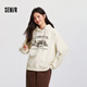 森馬（Semir）[商場(chǎng)同款]中國國家地理系列衛衣女圖案2024新款加絨寬松冬裝 淺花灰00232 M