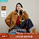 茵曼（INMAN）2025秋冬女裝新款復古燈芯絨巴恩風(fēng)花苞外套休閑百搭寬松上衣 棕色 M