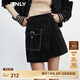 ONLY夏季休閑設計感A字高腰短款皮裙半身裙女|12339M004 H1Z 黑色BLAC 165/68A/MR
