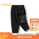 巴拉巴拉（BALABALA）男童長(cháng)褲兒童純棉時(shí)尚牛仔褲款秋裝工裝褲拜年服 牛仔水洗黑98201 130 cm
