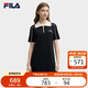 FILA 斐樂官方【楊冪同款】女編織連衣裙2025夏時尚休閑修身POLO裙子