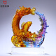 淄博琉璃招財錦鯉魚(yú)躍龍門(mén)擺件升職加薪客廳裝飾高檔生日禮物定制 魚(yú)躍龍門(mén)(藍紫琥) 小號
