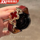 優(yōu)倫詩(shī)適用華為手表gt6/watch5表帶女款41mm真皮gt5四葉草磁吸腕帶gt4小蠻腰gt5pro高級智能gt3女士腕帶 【小蠻腰真皮-四葉草磁吸扣】安可拉紅-金扣紅花 【41/42mm表盤(pán)】18