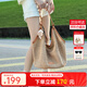 MAKEUP KITTEN單肩腋下包女2025新夏季通勤大容量沙灘編織水桶包生日禮物送女友 棕色【大號】-單肩腋下包