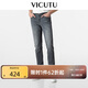 威可多（VICUTU）【云朵牛仔二代】男士通勤商務(wù)直筒牛仔褲中灰180/90B