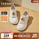 天美意小白鞋女鞋子商場(chǎng)同款運動(dòng)系帶女休閑板鞋2025新款BJ562AM5 米杏 36