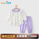 優(yōu)奇女童套裝嬰兒秋裝2025新款兒童洋氣時髦小童衣服女寶寶上衣褲子