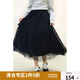 獨(dú)束大碼女裝法式蝴蝶結(jié)網(wǎng)紗半身裙2025夏裝新款氣質(zhì)百搭長裙子 赫本黑 2XL （尺碼：4）