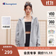 Champion冠軍簡(jiǎn)約加絨連帽衛衣女純色基礎款休閑外套 淺灰色 L 