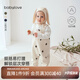 babylove男女寶寶背帶褲春秋洋氣長(zhǎng)褲嬰兒連體褲外出純棉休閑褲子 米白 80