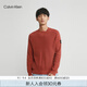Calvin Klein Jeans秋冬男士休閑簡約ck繡標(biāo)舒適圓領(lǐng)純棉打底針織衫ZM02508 XLN-鐵銹紅 L