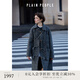 PLAIN PEOPLE學(xué)院牛角扣直筒花灰色翻領(lǐng)毛呢大衣外套2024冬季新品 花灰 M