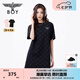 BOY LONDON春夏女款T恤裙滿(mǎn)印潮牌直筒連衣裙W17906 黑色 M