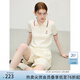 范思藍恩學(xué)院風(fēng)撞色POIO領(lǐng)小熊刺繡針織衫2025夏新款顯瘦上衣2071 米白色 M
