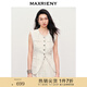 MAXRIENY【黑白優(yōu)雅主義-商場同款】花紗肌理感率性撞色織帶馬甲 本白 L 03/38