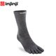 injinji羊毛五指襪雙層套襪里層襪男女長(cháng)筒薄款美利奴羊毛保暖運動(dòng)襪 暗灰色 M(40.5-44)