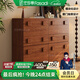 法莎蒂中古風(fēng)實(shí)木斗柜客廳靠墻儲物柜臥室床頭電視柜復古餐邊柜 【胡桃色】卡門(mén)柜*4【整裝發(fā)貨】