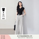 香影條紋直筒闊腿褲女2025夏季新款梨形身材遮胯高腰寬松休閑長褲 套裝 T恤+休閑褲 S 155/80A/85-95斤