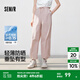 森馬【防曬UPF50+】休閑褲女涼感闊腿褲25夏季一褲兩穿褲子 橡皮粉61214【防曬UPF50+】 M