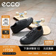 愛步（ECCO）板鞋男 軟底舒適輕盈牛皮系帶休閑鞋 柔酷537764 黑色39
