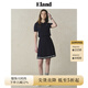 ELAND【100%棉】衣戀半身裙女高腰a字顯瘦毛織百褶裙2025夏季新款 藏青色(59)Navy S