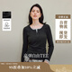 茵曼假兩件撞色收褶T恤2025女裝新款顯瘦長(cháng)袖打底衫上衣 深灰色 XL
