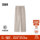 森馬（Semir）[商場同款]休閑褲女加絨長褲簡約冬2024仿呢闊腿褲101724127016A