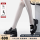 CHERY KALLY【黃怡慈同款】厚底樂(lè)福鞋女2025秋季新款英倫真皮小皮鞋女 黑色 36