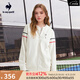 樂卡克（Le coq sportif）【新品】法國(guó)公雞復(fù)古網(wǎng)球風(fēng)女士拉鏈運(yùn)動(dòng)休閑寬松外套上衣 瓷白色 L