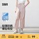 森馬【防曬UPF50+】休閑褲女涼感闊腿褲25夏季一褲兩穿褲子 橡皮粉61214【防曬UPF50+】 L