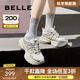 百麗（Belle）張凌赫同款星河軌跡老爹鞋女網(wǎng)面透氣休閑厚底運動(dòng)鞋B2199CM4預售 【周雨彤同款】金色 （第一批） 37 (235mm)