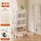 姍姍木藝書(shū)架落地置物架可移動(dòng)學(xué)生書(shū)包架帶輪繪本架客廳零小推車(chē)食架