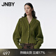 江南布衣（JNBY）【綿羊毛100%】提花針織衫短款鏤空毛衣肌理感開(kāi)衫 351/青芥 M