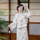 清水溪漢初宋韻花鳥(niǎo) 清水溪漢初原創(chuàng  )設計國風(fēng)旗袍女新中式重工刺繡改良馬甲 米杏色馬甲 預售25天 M