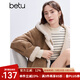 百圖betu女裝冬季新款毛衣一體絨條紋色織寬松套頭毛衫女2411T34 黑白條 M