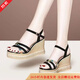 大東女士坡跟涼鞋女2025年新款夏季時(shí)裝時(shí)尚松糕增高厚底女士仙女風(fēng)高跟鞋 黑色 專(zhuān)柜新品 40 專(zhuān)柜新品