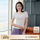 EP雅瑩高端系列 醋酸燙鉆修身短袖針織衫女星空衫秋裝商場(chǎng)同款9901A 白色 M