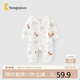 童泰（TONGTAI）嬰兒連體衣春秋季純棉寶寶衣服兒童家居服內衣哈衣爬服 棕色80cm